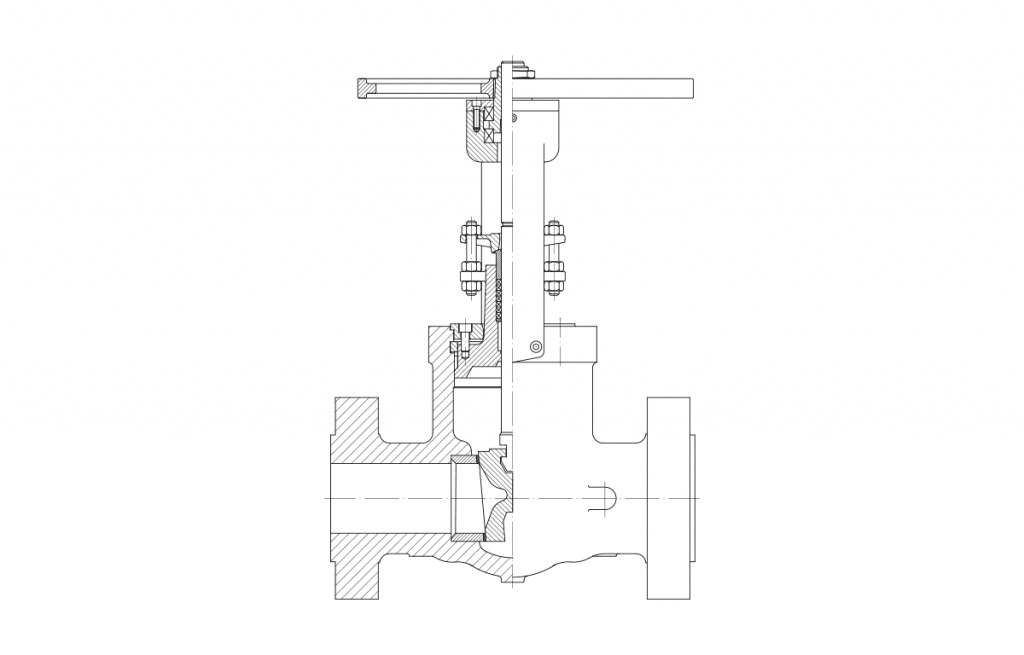 Gate Valfler - E50F Teknik Çizim - Vastaş