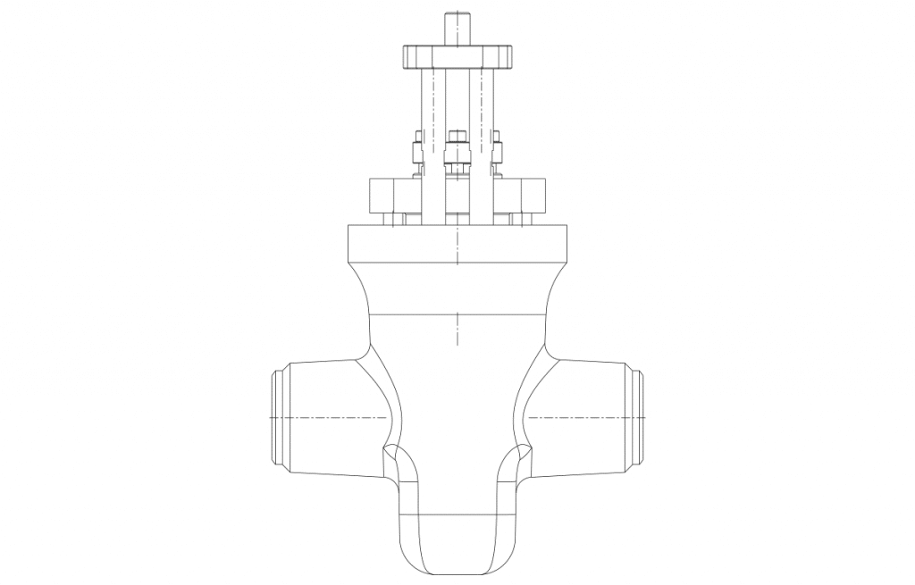 Gate Valves - E50P Technical Drawing - Vastas