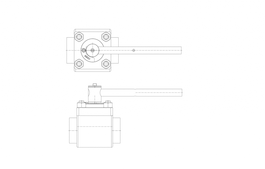 Compact Forged Valves - E60T Technical Drawing - Vastas